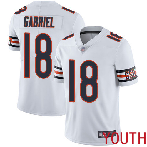 Chicago Bears Limited White Youth Taylor Gabriel Road Jersey NFL Football #18 Vapor Untouchable->youth nfl jersey->Youth Jersey